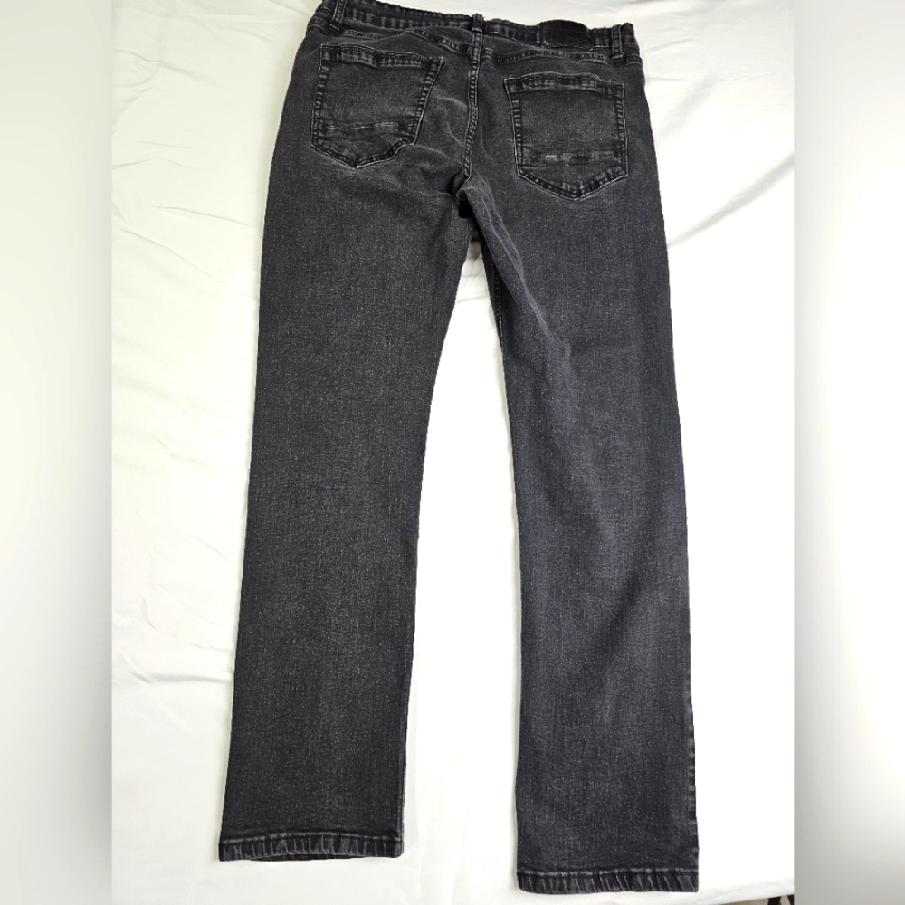 Hudson & Barrow Mens 36×32 Slim Stretch Black Distressed Jeans - Picture 2 of 12